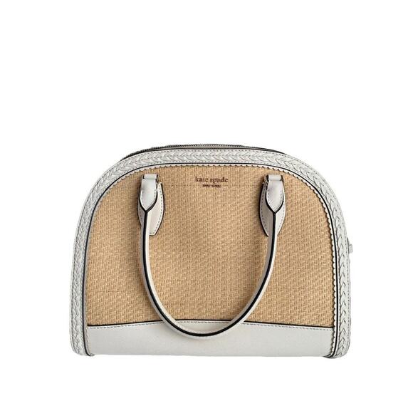 EUC Kate Spade New York Reiley Straw Large Dome Satchel Woven Basket Bag Purse - Picture 1 of 9